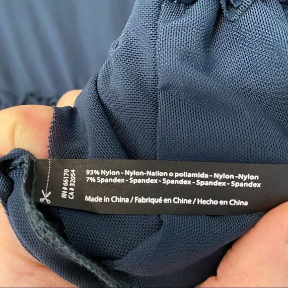 Urban Outfitters navy Mesh sheer coastal whimsy goth ruffle crop Top y2k S - Picture 10 of 10